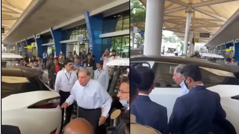 Ratan Tata spotted in a Tata Harrier