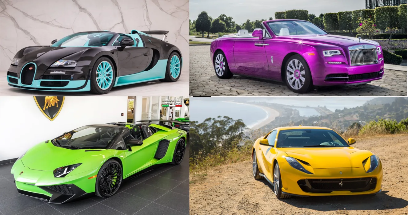 Luxury cars with weird colors in the world