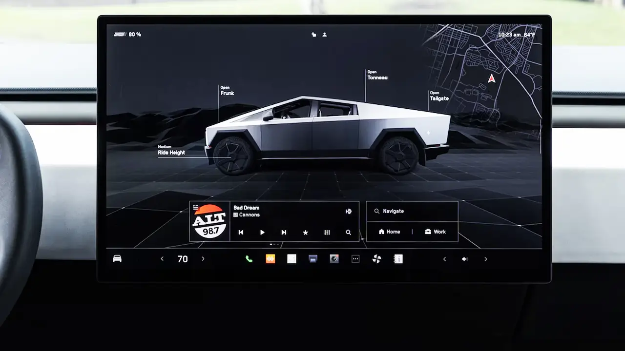 Tesla Cybertruck Interior Touchscreen Features