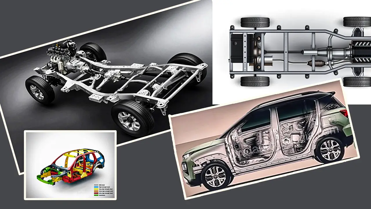 Images of a Car's Base structure which makes a car strong and safe